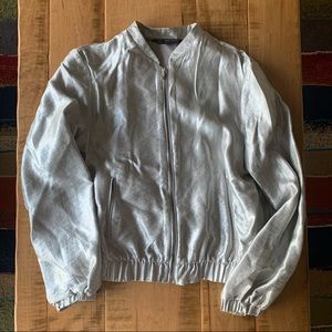 Zara silver bomber jacket